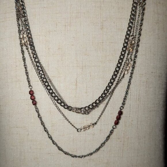 *3 FOR $9* Apt. 9 Multi Multiple Strand Beaded Chain Adjustable Length Necklace - Picture 2 of 5